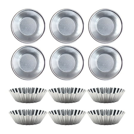 

12PCS Practical Baking Mold Mini Egg Tart Mold Pudding Skin Mould (2 Styles)
