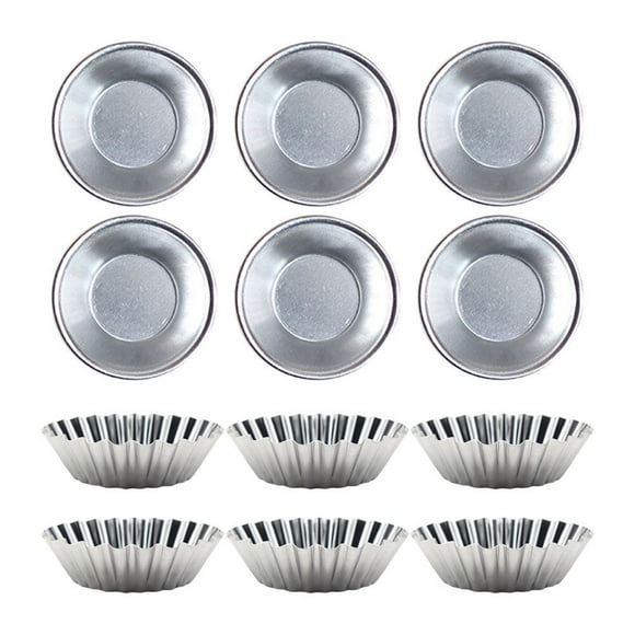 KAKOWELY 12 Pcs Outil de Cuisson pour Tartelettes aux Oeufs en Alliage d'Aluminium Tartelettes de Cuisson Conception Pratique Destinataires