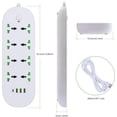 thumbnail image 4 of Regleta De Alimentación con 8 Salidas 3 USB 1 Tipo C, Regleta Multicontacto, Protector de Sobretensión, Puerta de Seguridad para niños, Cable de Extensión de 2M - Blanco, 4 of 7