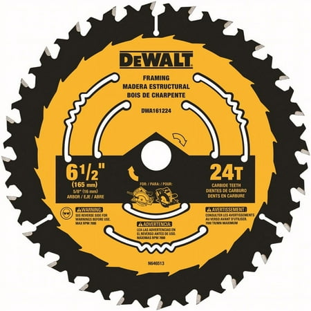 UPC: 0885911574426 | DeWalt DWA161224 Circular Saw Blade Tungsten Carbide 24-Tooth x 6-1/2 In. – Quantity 1