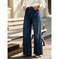 thumbnail image 4 of High Waist Women Wide Leg Long Jeans Casual Denim Pants with Pocket, 4 of 6