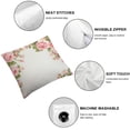 thumbnail image 4 of Heduofu Rose Throw Pillow Cushion Cover, Rose Bushes Frame with Bridal Themed Elements Summer Occasions , Decorative Square Accent Pillow Case, Green White, 4 of 6