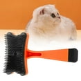 thumbnail image 4 of Yajisi Self-Cleaning Pet Grooming Brush for Dogs and Cats, Deshedding Tool Removes Loose Undercoat, Tangled Hair, Dander and Dirt, Ergonomic Handle, Orange, 4 of 9