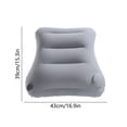 thumbnail image 2 of GOFLIC Inflatable Lumbar Pillow PVC Flocking 17x15 inch Portable Travel Back Support Ergonomic Wedge for Car Office Airplane Train Camping Home Washable Blue Gray, 2 of 6
