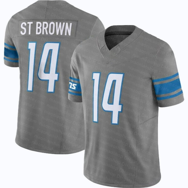 NFL Jersey Wholesale Custom Jersey Jared Goff Amon Ra St Brown Detroit Lions Football Jerseys Barry Sanders Men Youth Kids Blue white Limited Walmart