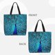 thumbnail image 2 of Easygdp Beautiful Blue Peacock Bolsa Tote para Mujer, Bolso de Hombro para Trabajo, Playa, Viajes, Compras y Supermercado, 2 of 7
