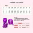 thumbnail image 5 of Zaldita Kids Girls Shiny Metallic Sleeveless Crop Tops Long Sleeve Bomber Jacket with Skater Skirt Set Performance Costume Rose Red 8, 5 of 6