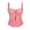 Pink, variant on Women's Lace up Gothic Jacquard Shoulder Straps Tank Overbust Shapewear Corset Bustiers Top, Pink Size M