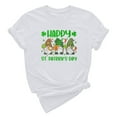 thumbnail image 2 of LSLJS Col Rond Saint Patrick's Imprimé à Quatre Feuilles Manches Courtes Décontracté Ample Haut Manches Courtes Col Rond/chemise, Cadeaux pour Femmes, 2 of 4