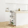 thumbnail image 2 of 4 Tiers Metal Mesh Rack Gap Storage Organizer with Wheels Rolling Shelf, 2 of 5
