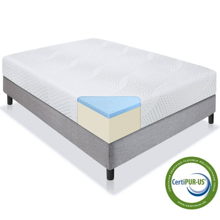 Best Choice Products 10in Queen Size Dual Layered Gel Memory Foam Mattress with CertiPUR-US Certified (Best Mattress To Sleep On With Back Problems)