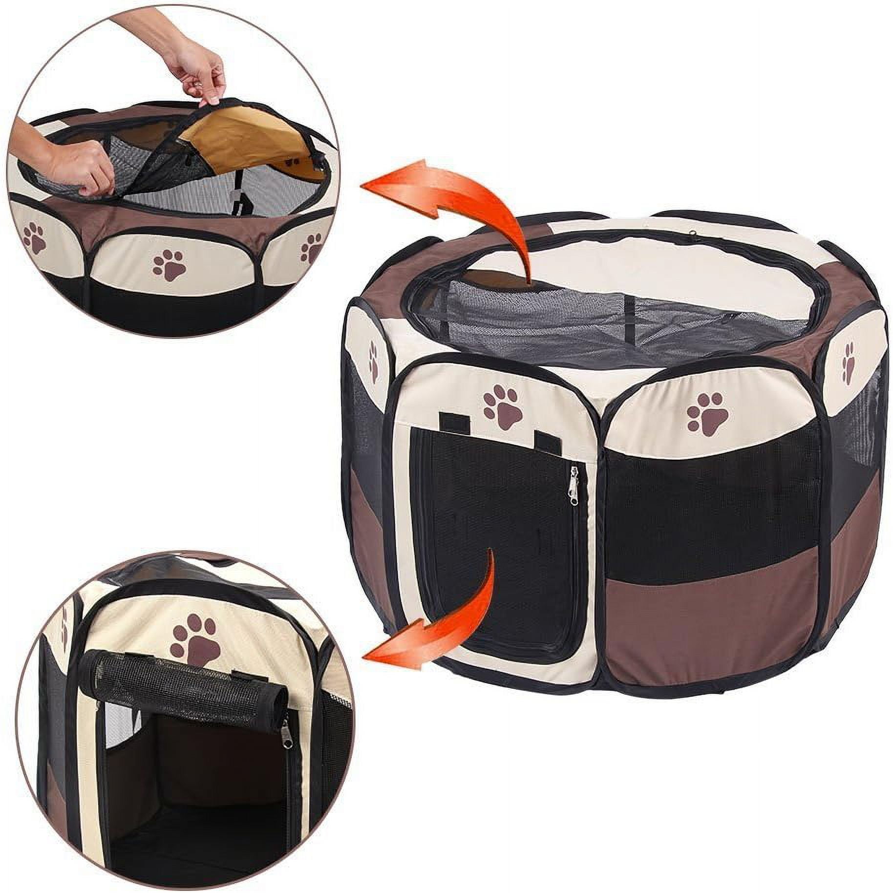 Portable Pet Playpen, Dog/Cat Playpen Foldable Pet Exercise Pen Tents Dog Kennel House Playground for Indoor Outdoor Travel Camping Use,30"x30"x18"