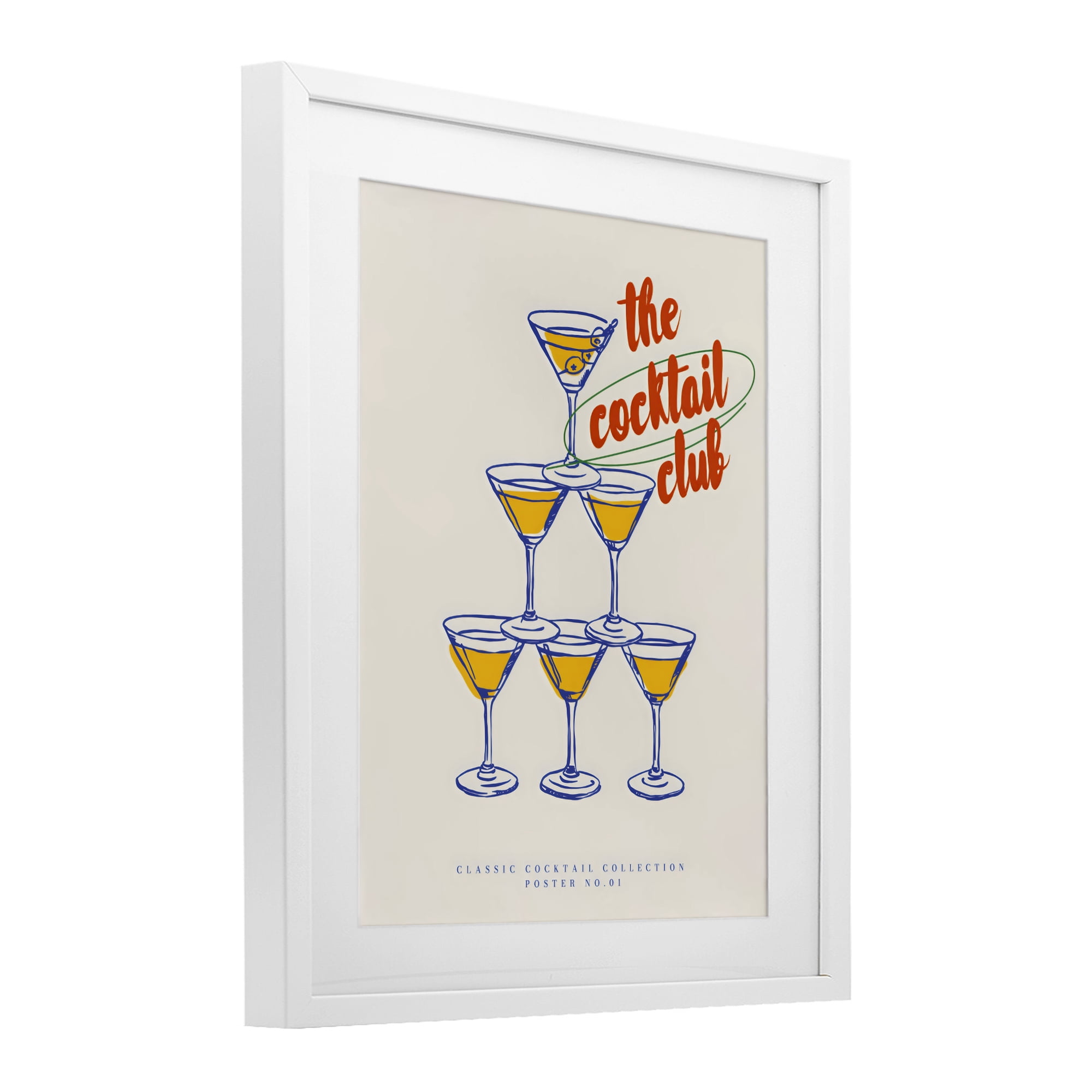 Stupell Industries Tower Toast Cocktail Club White Framed Print Under Glass, design by The Prints Vibe