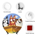 thumbnail image 5 of Lsque Bluey Pattern Ceramic Decorative Plate Decorative Plates with Display Stand Personalized Porcelain Plate Ceramic Ornaments for Wall Hanging Decoration-8in, 5 of 6