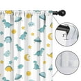 thumbnail image 4 of Blackout Kids Curtains,White Cartoon Dinosaurs UFOs Stars Pattern Childrens Insulated Curtains Set Of 2,Bedroom Essentials,Toddler Room Decor 52"x63", 4 of 5