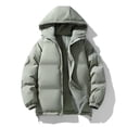 thumbnail image 4 of Cmtiyu Plus Size Winter Coats for Women Oversized Long Sleeve Hooded Green Puffer Jacket Casual Warm Drawstring Zipper Winter Coats with Pockets M-4XL, 4 of 7
