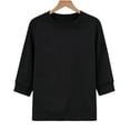 thumbnail image 4 of DHFJKG 3/4 Sleeve Sweatshirt For Women Casual Fall Crew Neck Sweatshirts Loose Pullover Basic Tops, 4 of 5