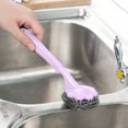 thumbnail image 3 of HengDidi Long Handle Pot Brush with Stainless Steel Bristles Scrubber for Cookware Pans Dish Cleaning Hangable Kitchen Brush, 3 of 6