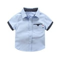 thumbnail image 4 of Tiijoy Boys Short Sleeve Button-Down Shirt Cotton Casual Pocket Shirt for Kids, Sizes 3-4T, 4 of 4