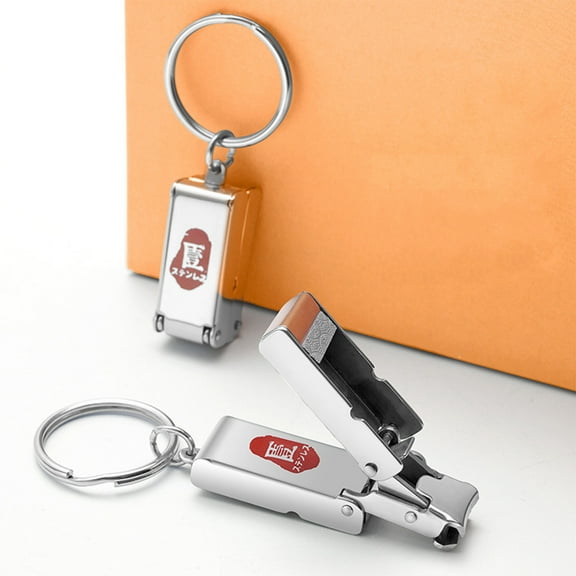 Stainless Steel Nail Clipper, Portable Folding Mini Clippers with Nail File, Keychain Design for Travel, Japanese-Style Durable Manicure Tool