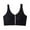 Black, variant on Front Closure Bras for Womens Supportive U-Back Full Coverage Ribbed Wireless Soft Padded Daily Underwear