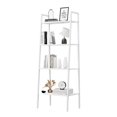 thumbnail image 1 of CEWOOS Librero Organizador Minimalista Acero al Carbono de 4 Niveles, Estante Organizador Multiusos con Baldas de Malla, Estanter&iacute;a de Libros Ideal para el Hogar, Oficina, Dormitorio (Blanc, 1 of 8