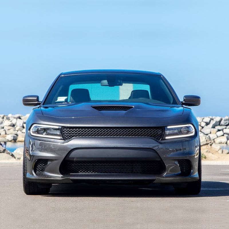Ikon Motorsports Compatible with 15-23 Dodge Charger SRT Scat Pack CFL Front Lip Splitter Protectors Pair