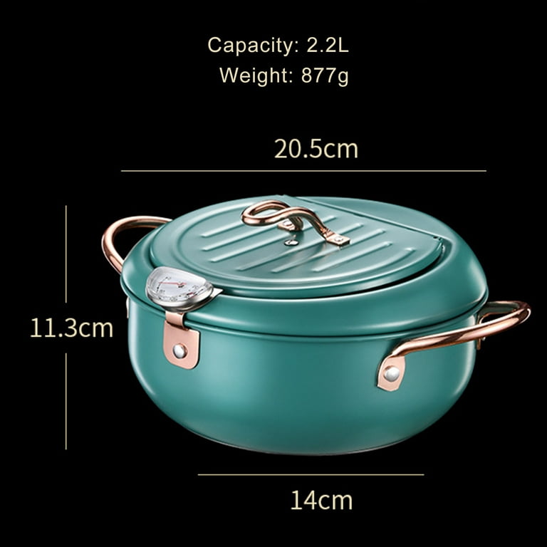 Tempura Deep Fryer Non Stick Tempura Pot Japanese Frying Pan Iron Pot with  Oil Drip Drainer Rack Lid for Fried Chicken Legs Dried Fish French Fries  20cm - Yahoo Shopping