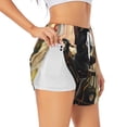 thumbnail image 3 of Lsque Adorable Kitten On Mini Train Printed Women's Running Shorts with Liner Pockets,Elastic Quick Dry Workout Athletic Gym Yoga Shorts,Womens High Waist Shorts-Small, 3 of 9