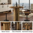 thumbnail image 4 of Spaco Industrial Bar Table Set with High-Top Round Wood Table & Stools, Durable & Stylish Table & Stools for Indoor as Home, Bar, Kitchen, Easy Assembly, Brown, 4 of 22