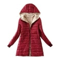 thumbnail image 2 of Noarlalf Womens Winter Coats, Winter Jackets for Women, Women's Long Down Jacket Plus Size Down Jacket Cotton Jacket Lightweight Down Jacket with Hooded Winter Jacket Winter Coats for Women Red M, 2 of 8