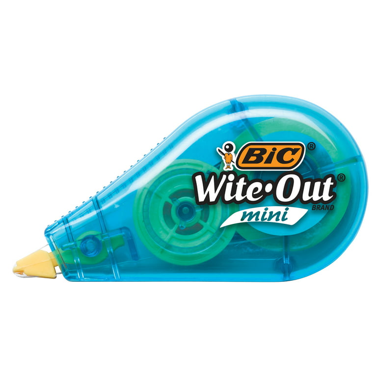BIC Wite-Out Brand Mini White Correction Tape, 12-Pack for School Supplies