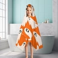 thumbnail image 6 of Orange Halloween Ghosts Hooded Bath Towel，50"x30" for Ages 3 To 12 Kids, Quick Dry Lightweight Soft Microfiber Hood Beach Towel Cover Up for Kids, 6 of 7