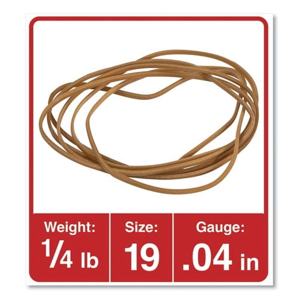 Rubber Bands, Size 19, 0.04" Gauge, Beige, 4 Oz Box, 310/pack | Bundle of 5 Packs