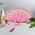 thumbnail image 4 of Unique Bargains Elegant Butterfly With Tassel Folding Fan 1PC Rose Red, 4 of 5