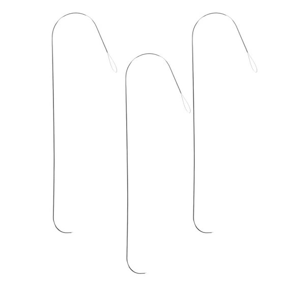 WHAMVOX 3Pcs Silver Big Eye Curved Beading Needles for Bead Threading Diy Enthusiasts