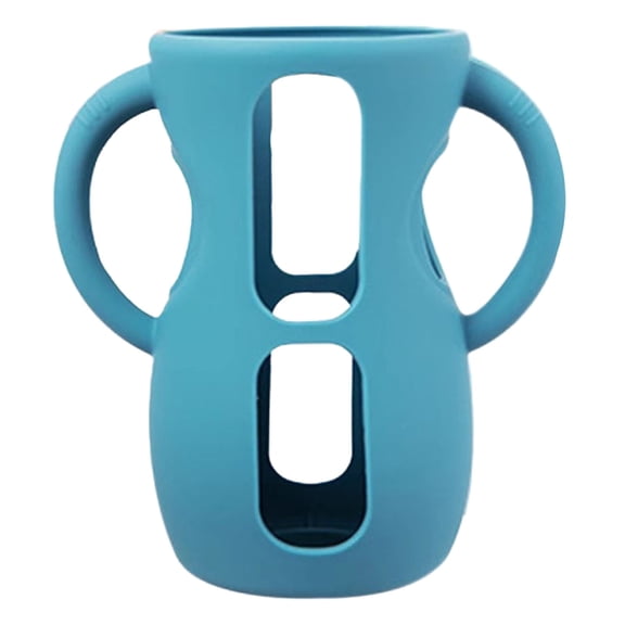 Compatible Breakage Glass Baby Bottle Holder with Soft Silicone Sleeves and Secure Handle Grip for Feeding