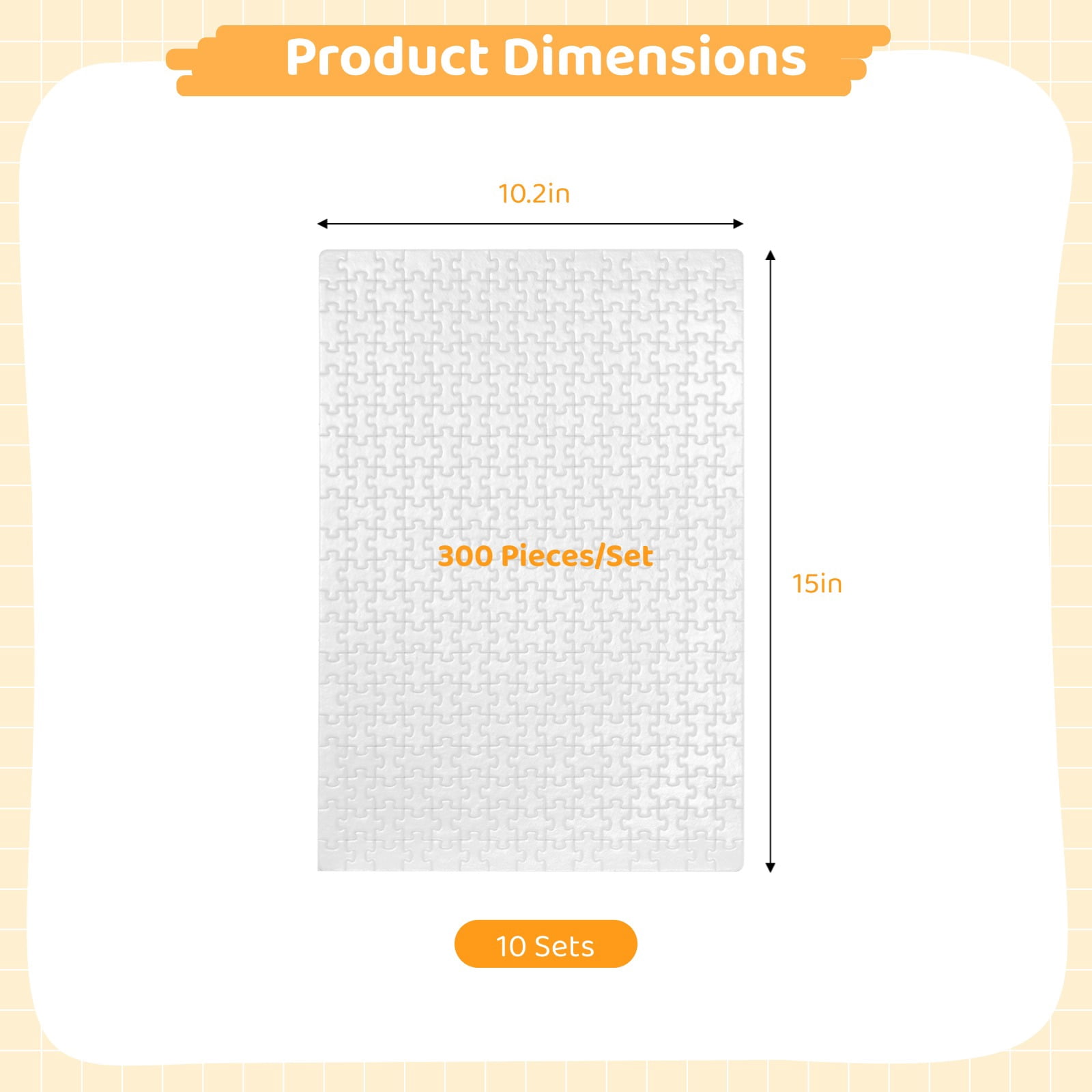 10 Set / 300-Piece Blank Sublimation Puzzles – White DIY Jigsaw Puzzles for Heat Transfer Printing, 10.2" Customizable Craft Puzzles for Photos, Gifts & Party Favors