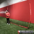 thumbnail image 3 of PowerNet Portable Sports Net for Protection, Soccer, Lacrosse & Volleyball Rebounder, Softball Baseball Net, Basketball Net, Indoor Outdoor Safety Net, Backyard & Garage Backstop (12 x 9 FT, Red), 3 of 9