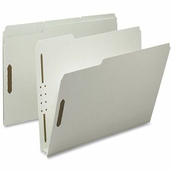 Nature Saver, NATSP17217, 1/3-cut Pressboard Fastener Folders, 25 / Box, Gray/Green