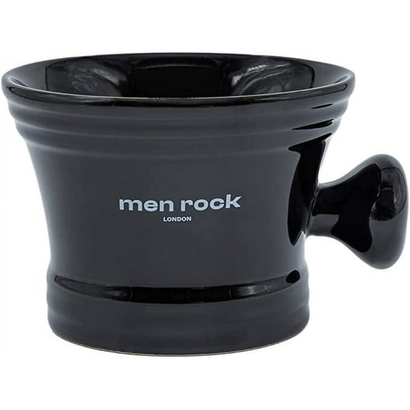 Men Rock Black Colour Porcelain Shaving Bowl with Handle for Comfortable Grip