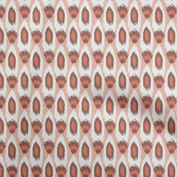 oneOone Polyester Spandex Orange Fabric Ikat Dress Material Fabric Print Fabric By The Yard 56 Inch Wide