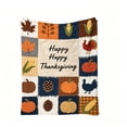 thumbnail image 2 of ShengapQ Autumns Thanksgiving Flannel Throw Blanket, Cute Fall Patterns, Warm Lightweight Cover for Sofa Bed Camping, Decorative Plush Blanket for Fall Decor, 39×28in, 2 of 7