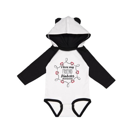 

Inktastic I Love My Friend Diabetes Awareness Gift Baby Boy or Baby Girl Long Sleeve Bodysuit