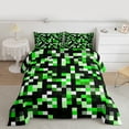 thumbnail image 3 of Manfei Pixel Classi Grid Bedding Comforter Set,Modern Minimalism Plaid Twin Comforter Sets,Black Green Bedding Set For Teens,Ultra Soft Home Decor Reversible,2-Piece, 3 of 9