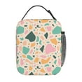 thumbnail image 3 of ZNDUO Lunch Bag, Large Durable Insulated Reusable, Office Work, School Picnic, Beach Lunch Box, Modern Colorful Terrazzo Pink Pattern Handheld Insulated Lunch Bag, 3 of 8