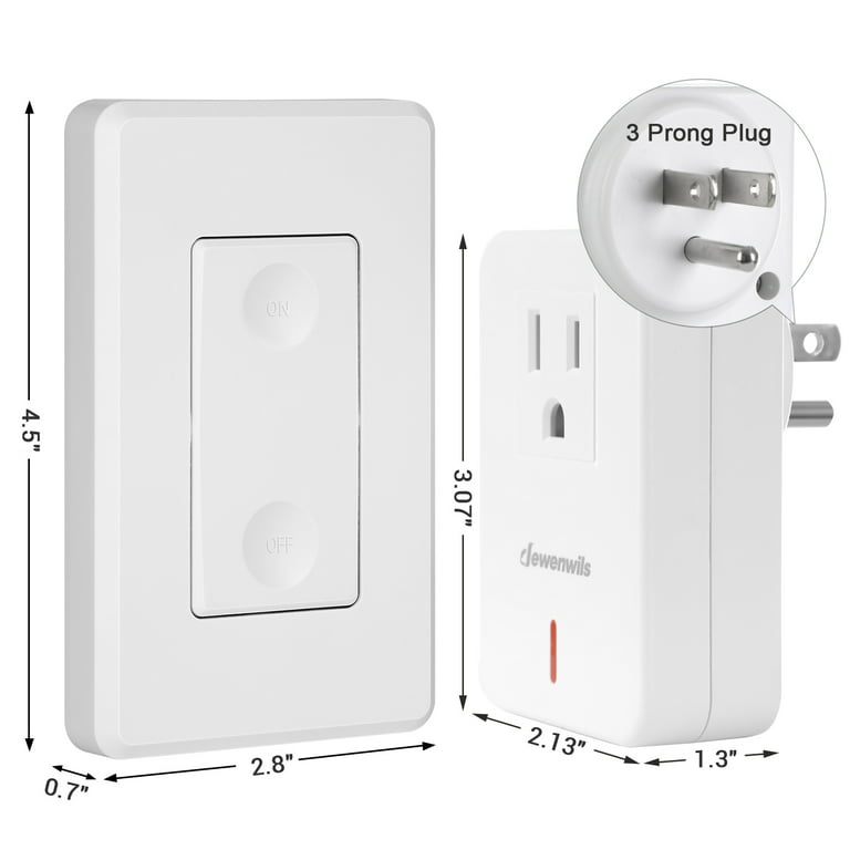 DEWENWILS Indoor Remote Control Electrical Outlet Plug Wireless On Off  Switch