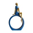 thumbnail image 3 of deevoka Girl Figurine Elegant Desktop s Gift Living Room Farmhouse Women Statue Blue Thinker, 3 of 9