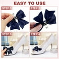 thumbnail image 4 of Uxcell Women Bow Shoe Clips, Satin Elegant Detachable Bowknot Beige/Navy Blue 2 Pcs, 4 of 7