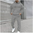 thumbnail image 2 of VBTAPA Mens Hoodie Sweatsuit 2 Piece Heart Print Casual Tracksuit Oversized Pullover Hoodies and Drawstring Pants Set Running Jogging Sport Suit with Pockets Gray L, 2 of 6